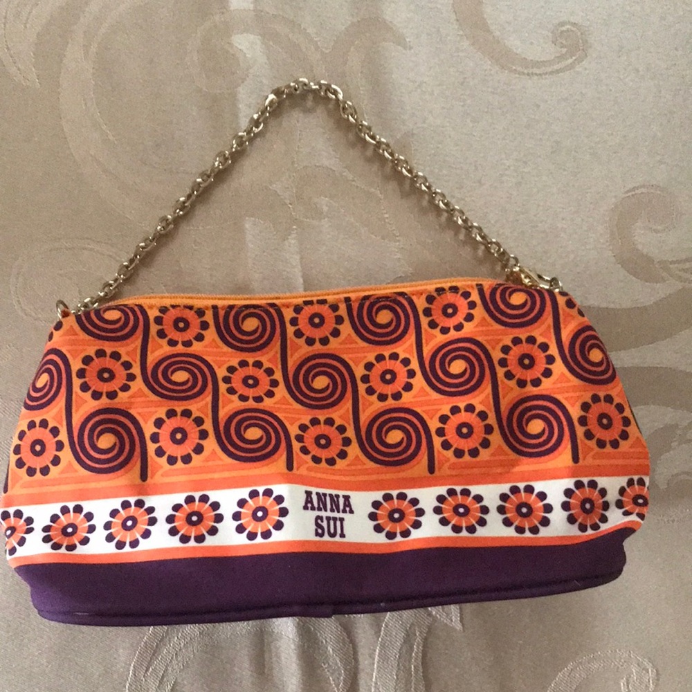 Anna Sui Orange and Purple Patterned Women's Bag